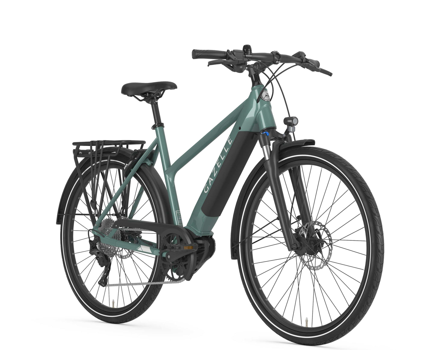 Gazelle Medeo T10+ Mid Step petrol gloss side view on Fly Ride