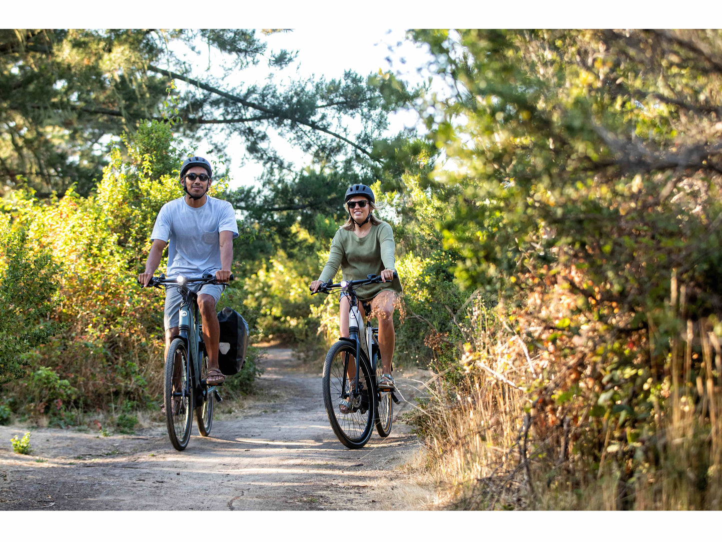 Gazelle Ultimate C8 Low Step action photo of couple riding in park