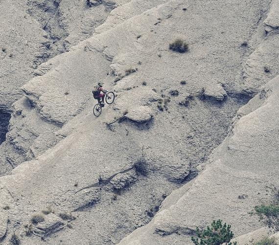 Haibike AllMtn 3 emtb full suspension midnight blue action photo desert ride