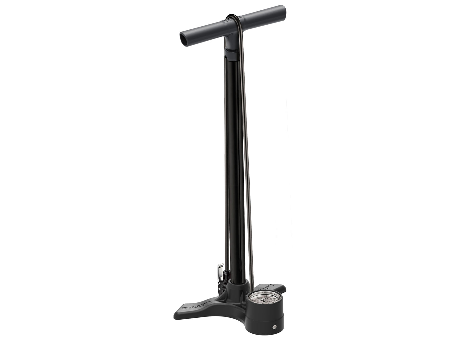 Lezyne Floor Pump Macro floor drive 2.5 Dual Valve Matte black profile view on Fly Rides