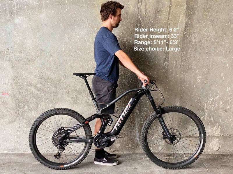 Niner WFO e9 e-Mountain Bike Large Rider Height Sizing on Fly Rides
