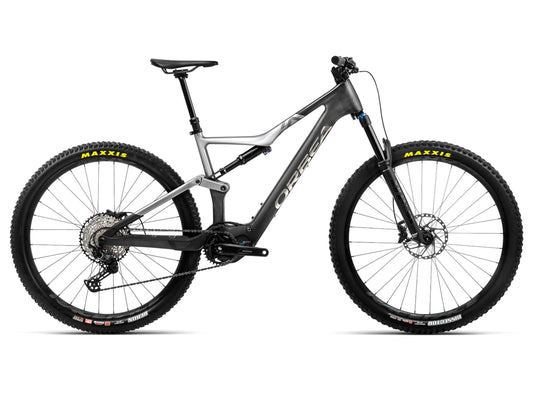 Orbea Rise M20 eMTB full suspension Carbon raw shark grey side profile on Fly Rides