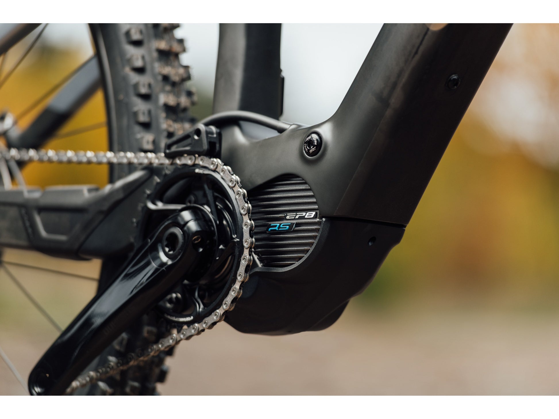 Orbea Rise M20 eMTB full suspension closeup Shimano EP8 RS motor