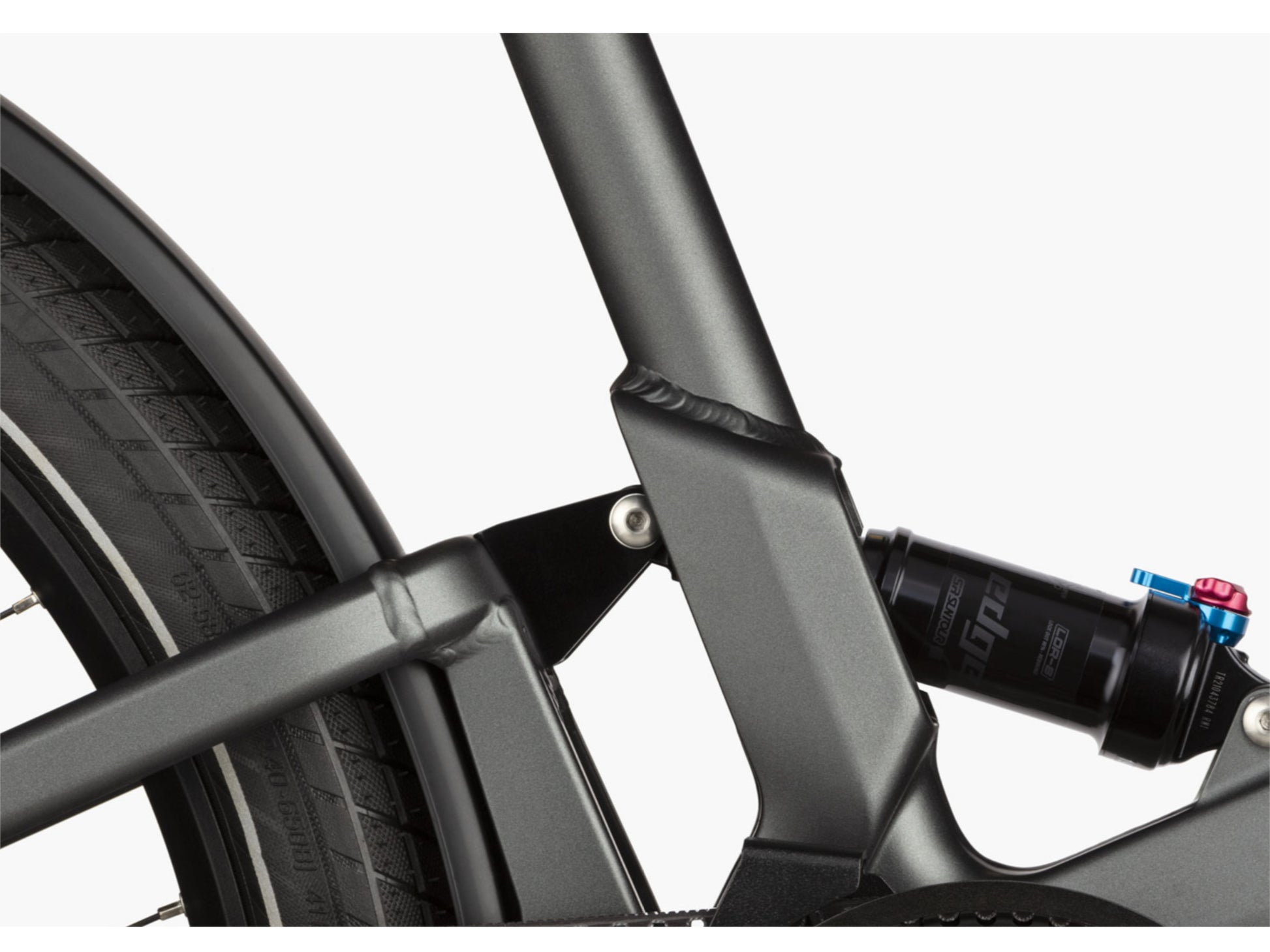 Riese and Muller Delite GT Rohloff eMTB full suspension close up rear shock frame