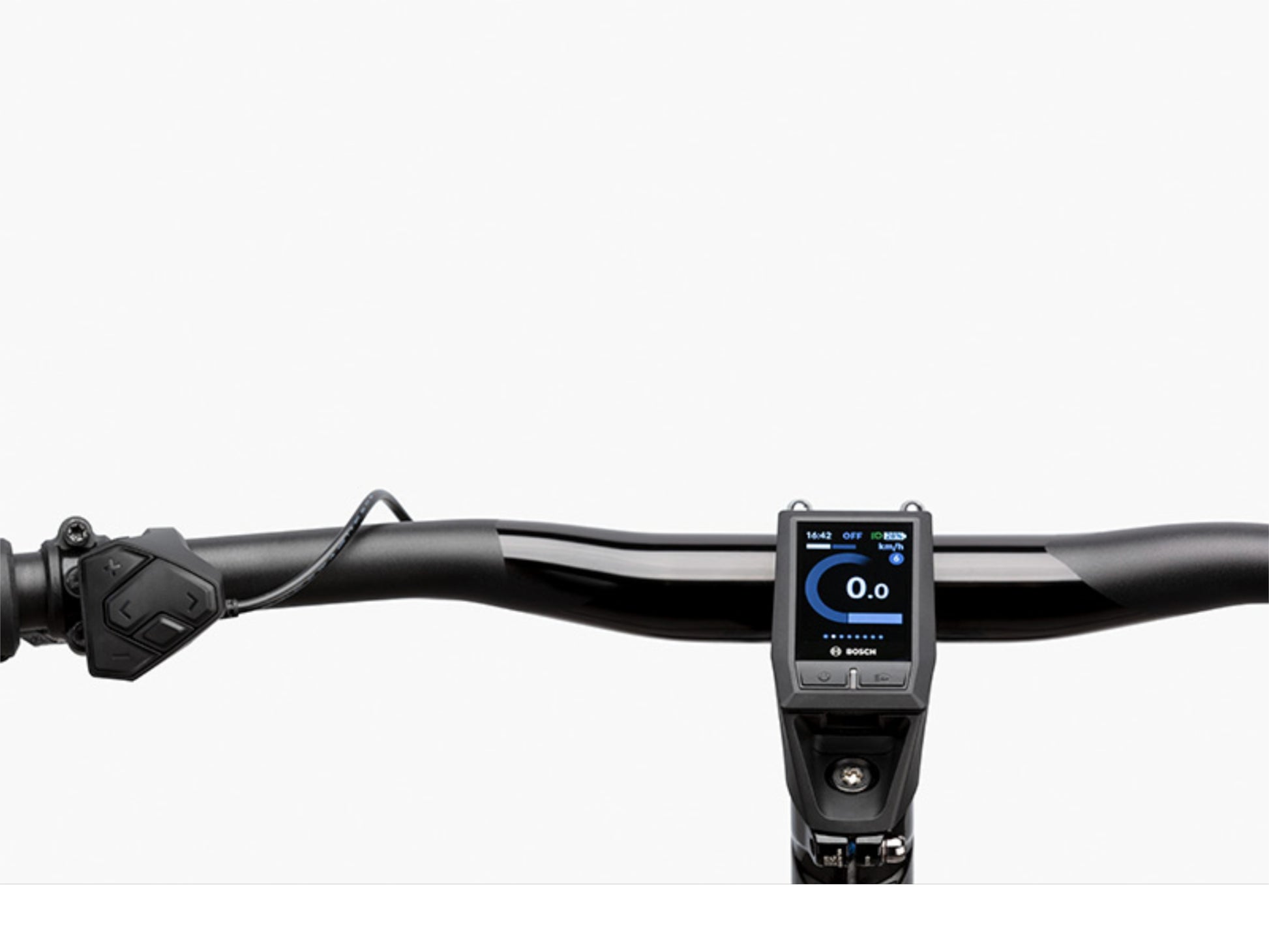 Riese and Muller Delite Mountain Rohloff eMTB full suspension close up Bosch Kiox display