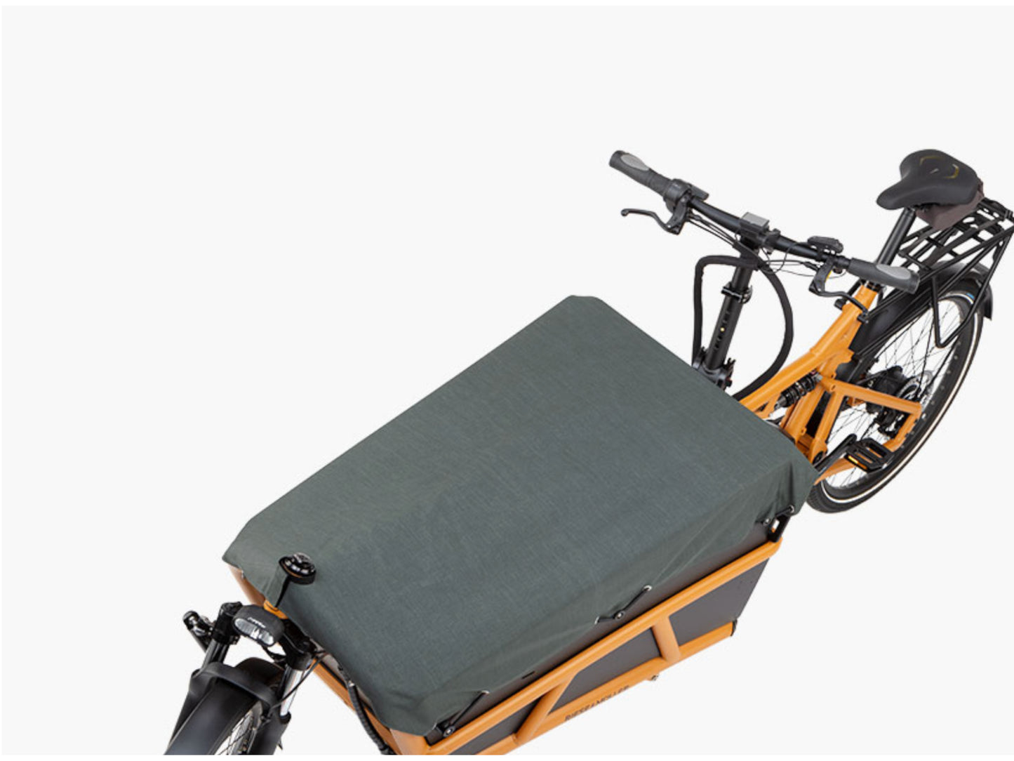 Riese & Muller Load4 75 Touring HS eMtb full suspension close up high sidewalls with tarp
