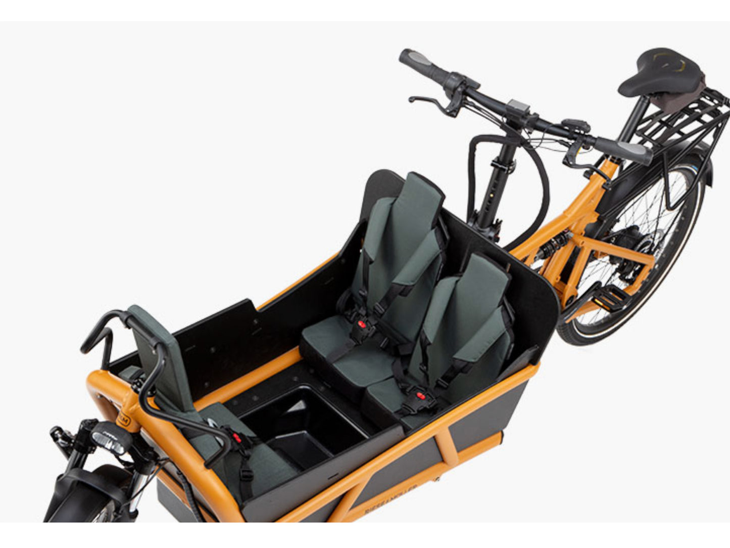 Riese & Muller Load4 75 Vario HS eMtb full suspension three child seats footwell