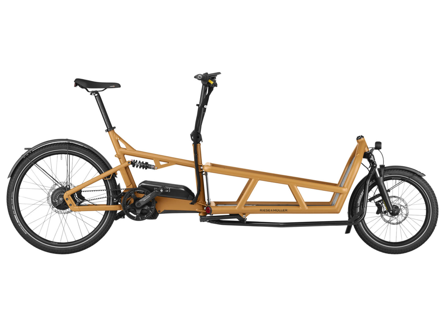 Riese & Muller Load4 75 Vario eMtb full suspension peanut side profile on Fly Rides
