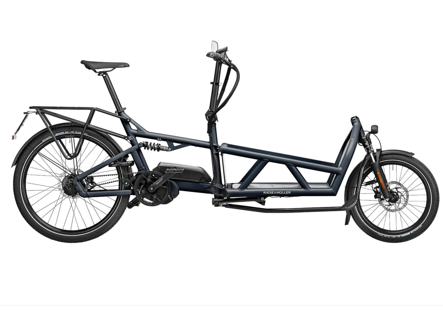 Riese and Muller Load 60 Rohloff HS eMTB full suspension coal grey profile on Fly Rides