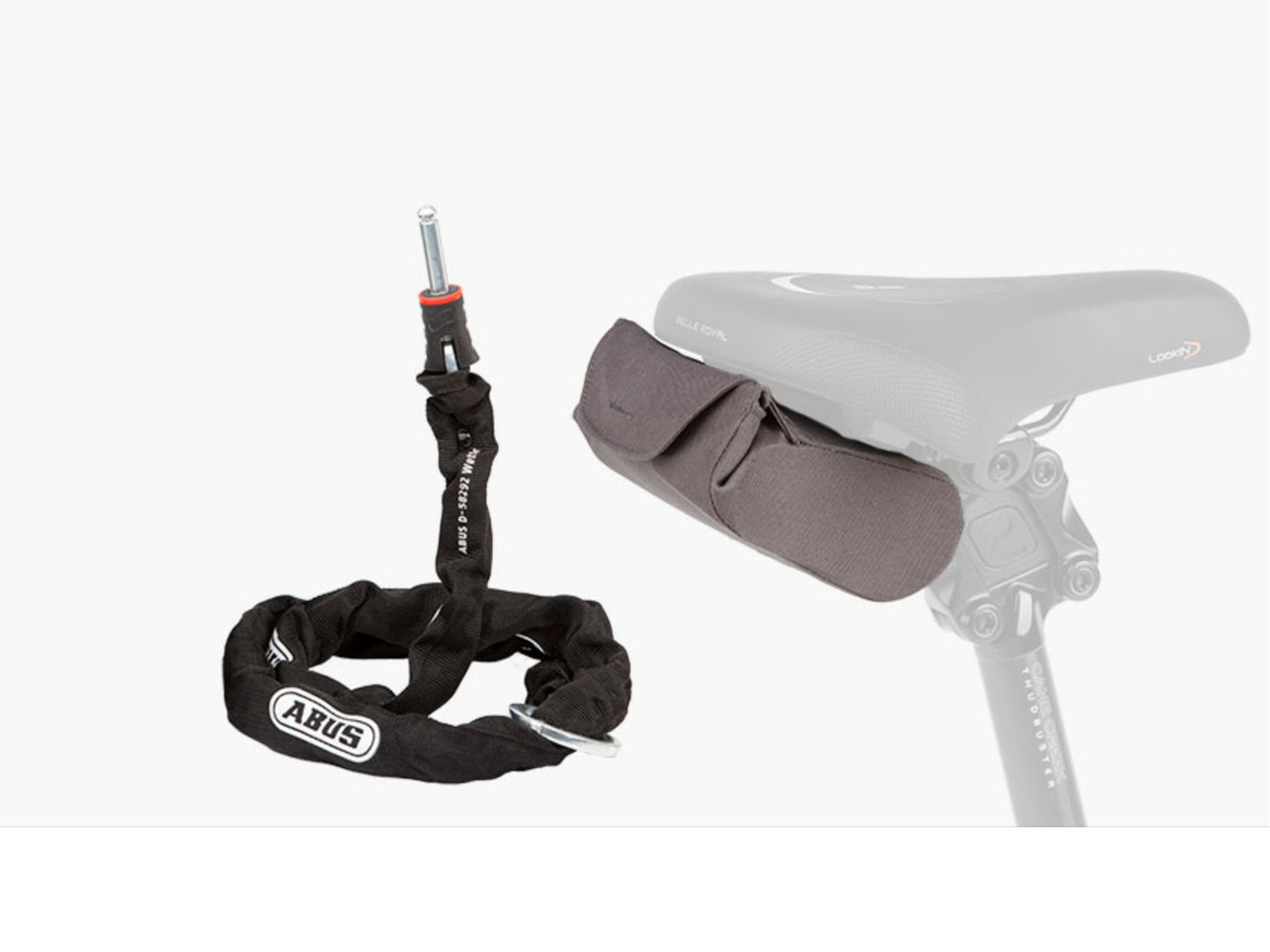 Riese and Muller Load 60 Touring HS eMTB full suspension close up additional chain lock and bag