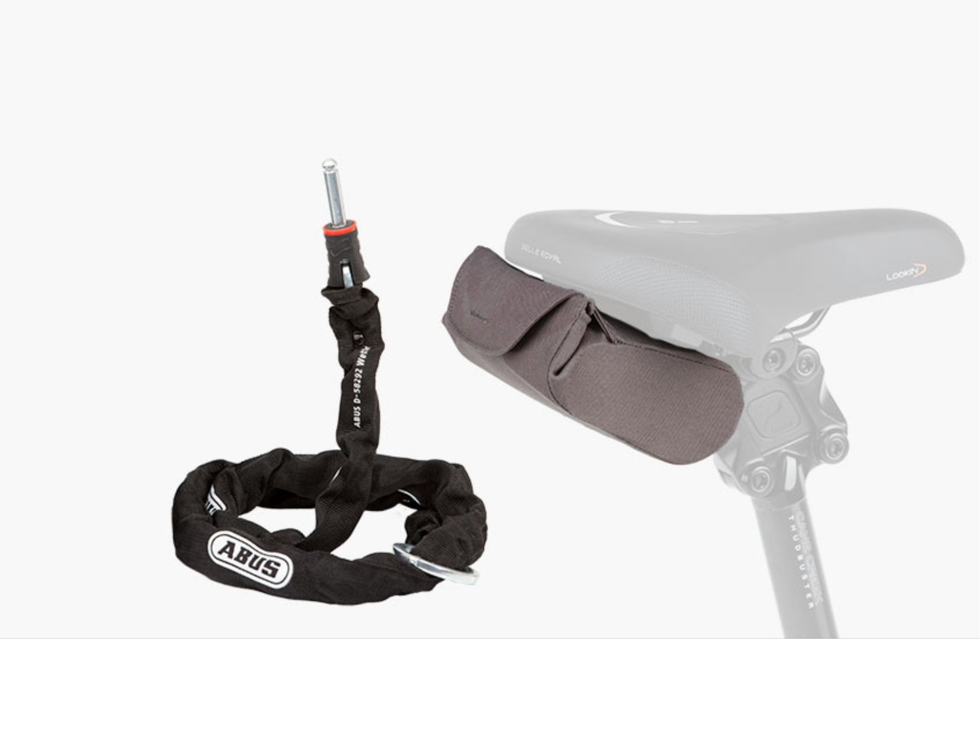 Riese and Muller Load 60 Touring HS eMTB full suspension close up additional chain lock and bag