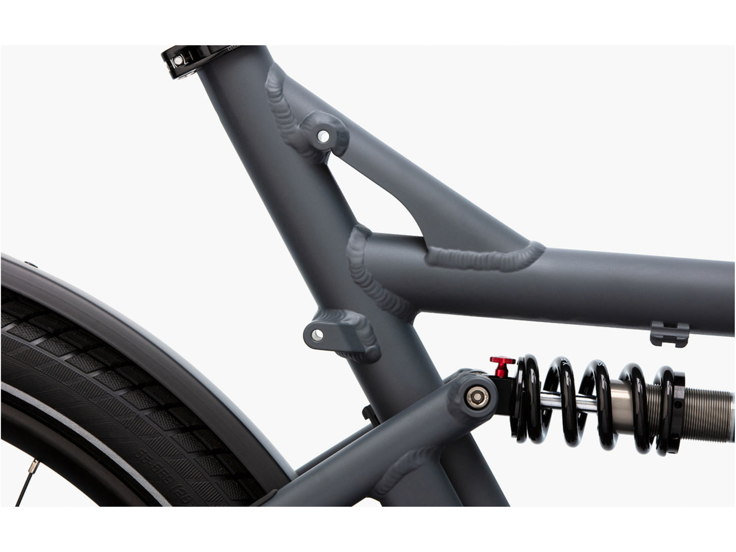 Riese and Muller Load 60 Touring HS eMTB full suspension close up rear suspension frame