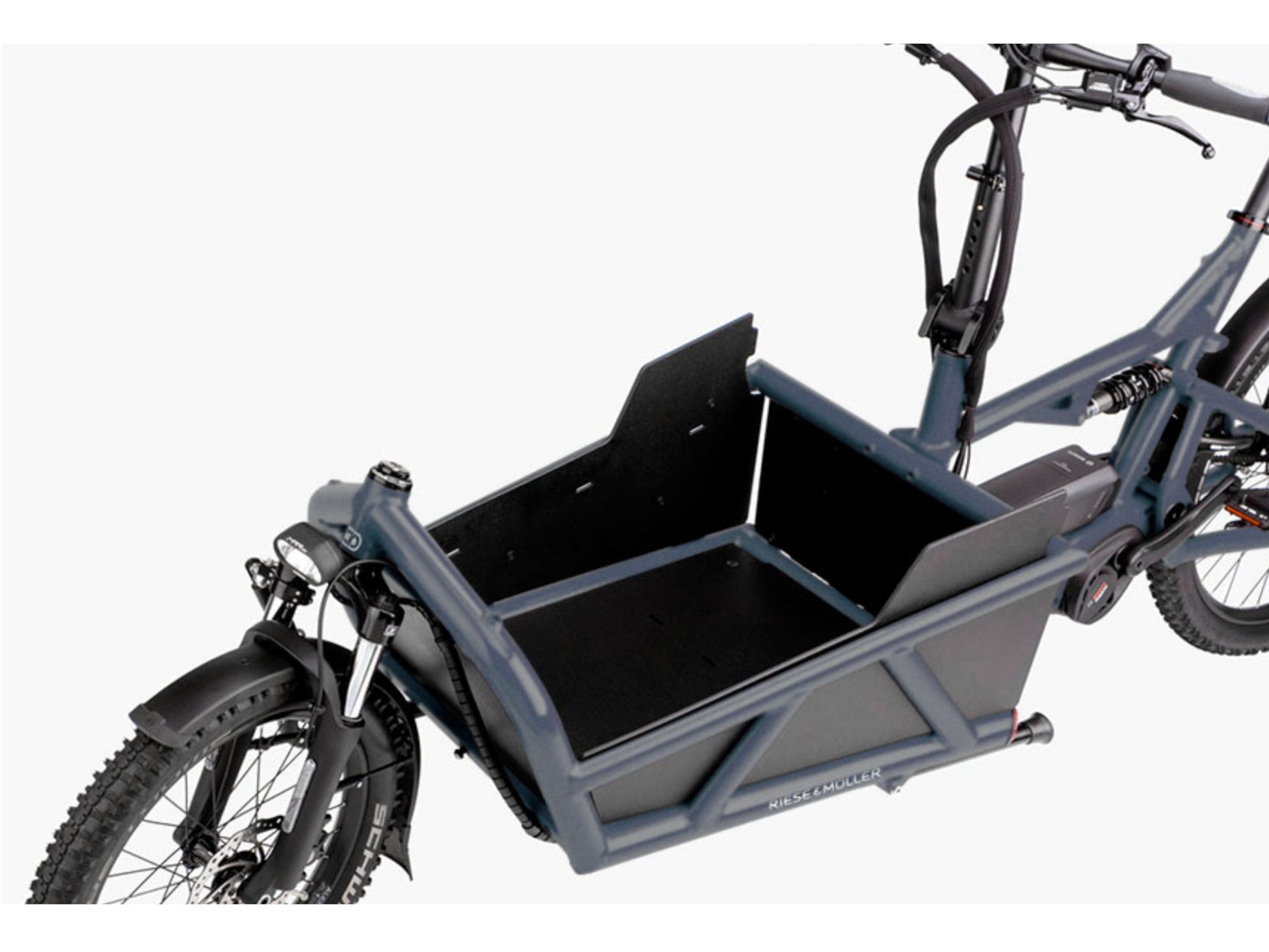 Riese and Muller Load 60 Touring HS eMTB full suspension closeup low sidewalls option