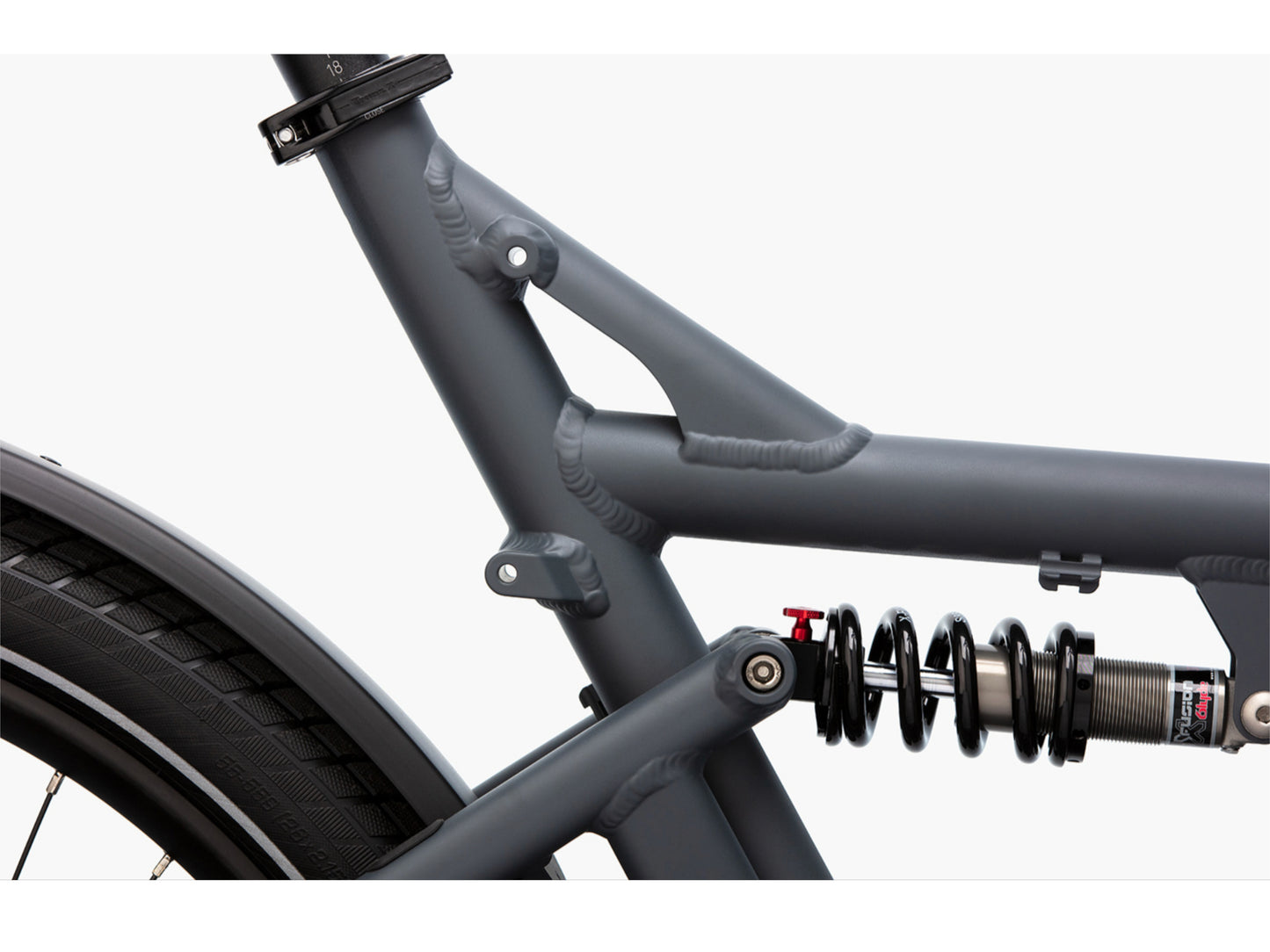 Riese and Muller Load 75 Rohloff HS eMTB full suspension close up rear shock frame