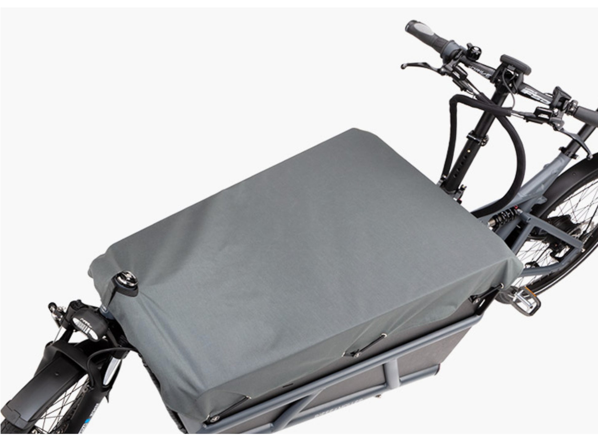 Riese and Muller Load 75 Rohloff HS eMTB full suspension closeup high sidewalls with tarpaulin option