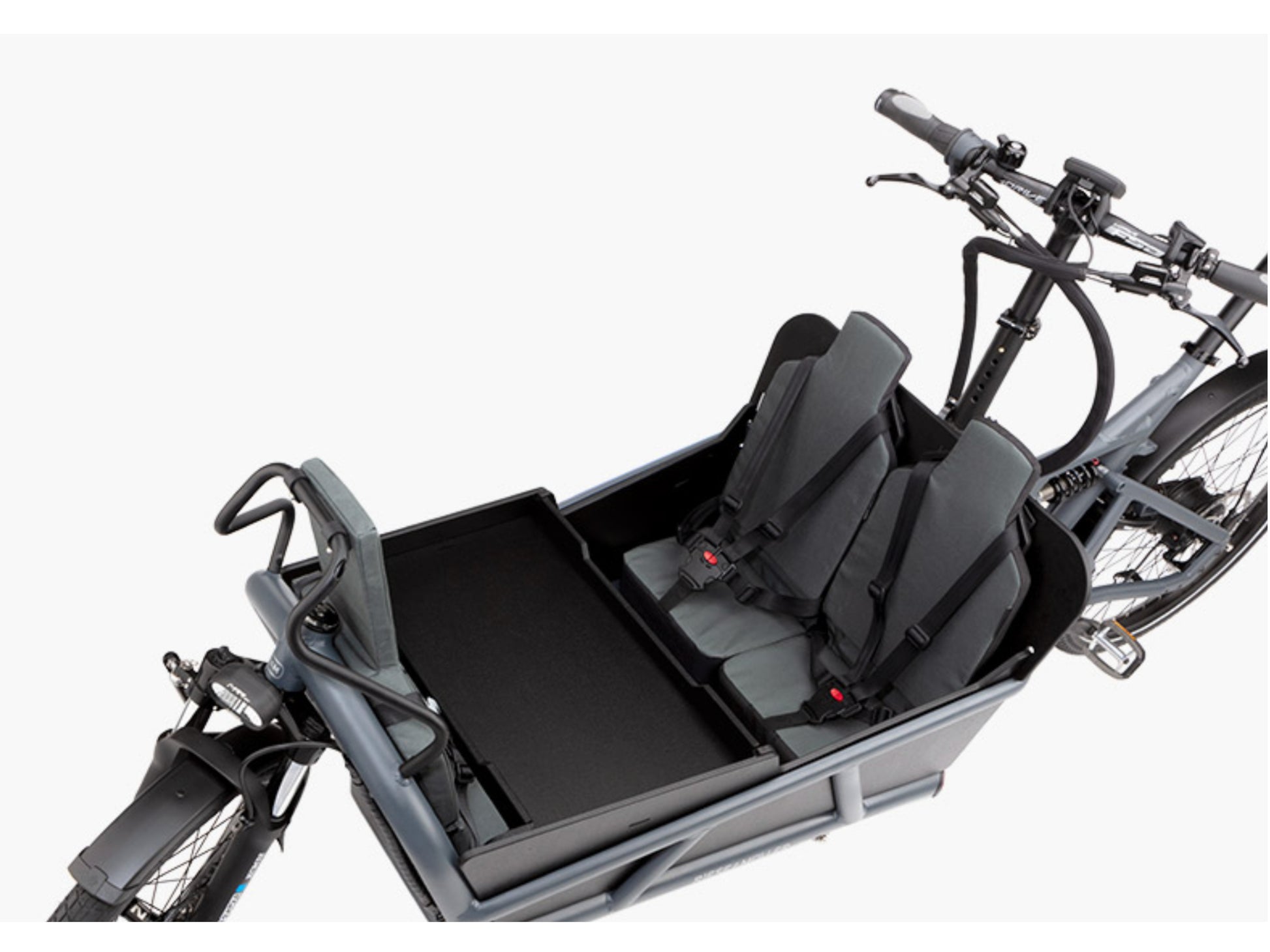 Riese and Muller Load 75 Vario HS eMTB full suspension three child seats footwell luggage shelf