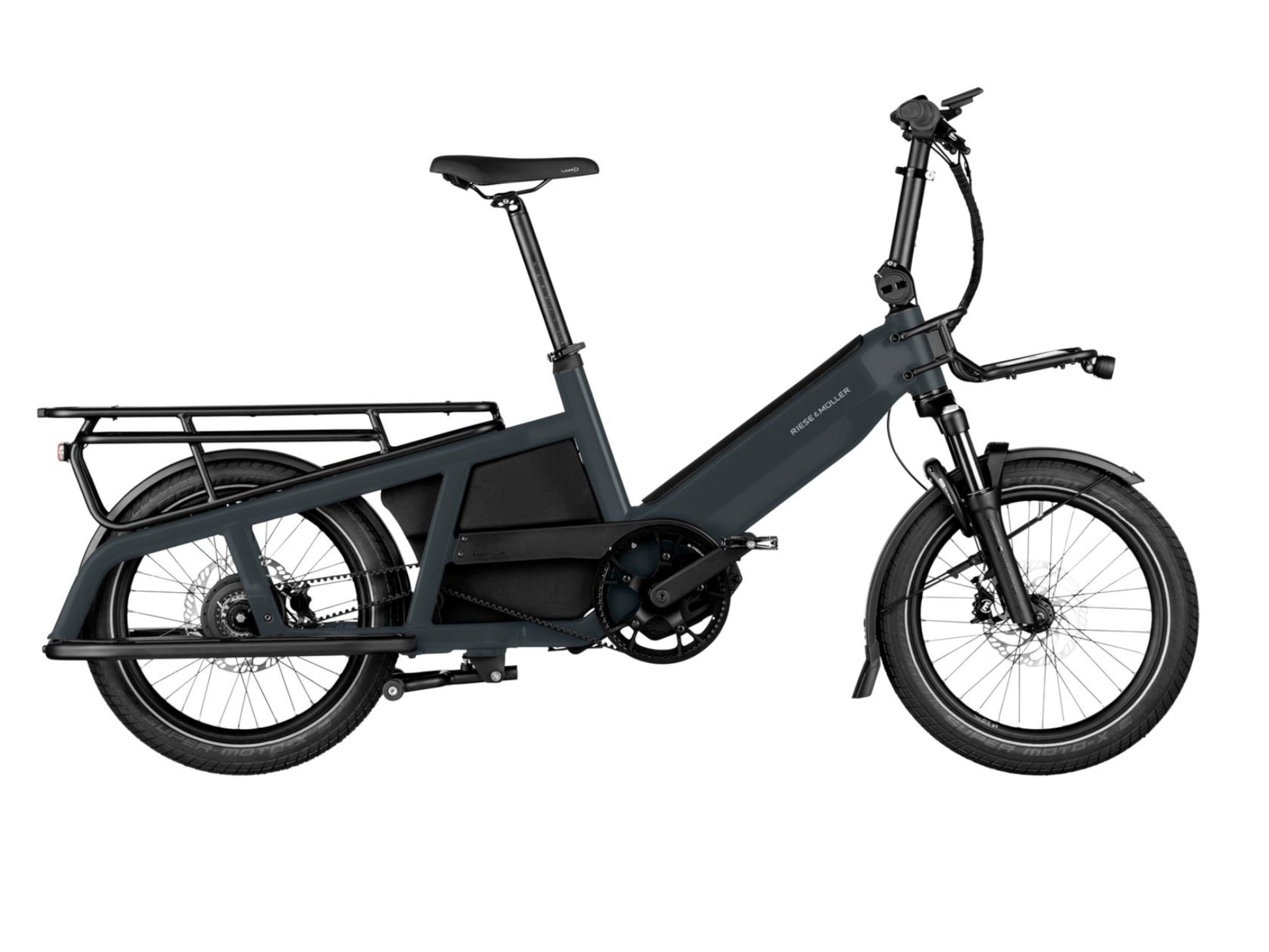 Riese & Muller Multitinker Vario eMtb hardtail grey black side profile on Fly Rides