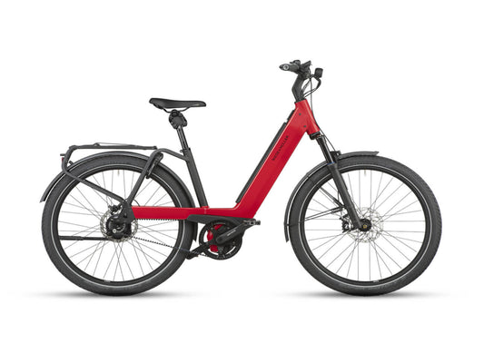 Riese and Muller Nevo GT Rohloff emtb hardtail dynamic red side profile on Fly Rides