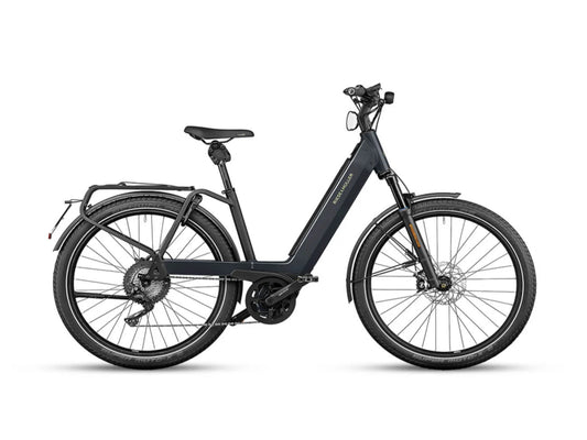 Riese and Muller Nevo GT Touring HS emtb hardtail lunar grey side profile on Fly Rides