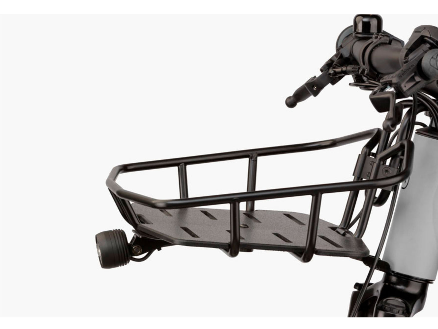 Riese and Muller Roadster Touring eMTB hardtail close up front carrier