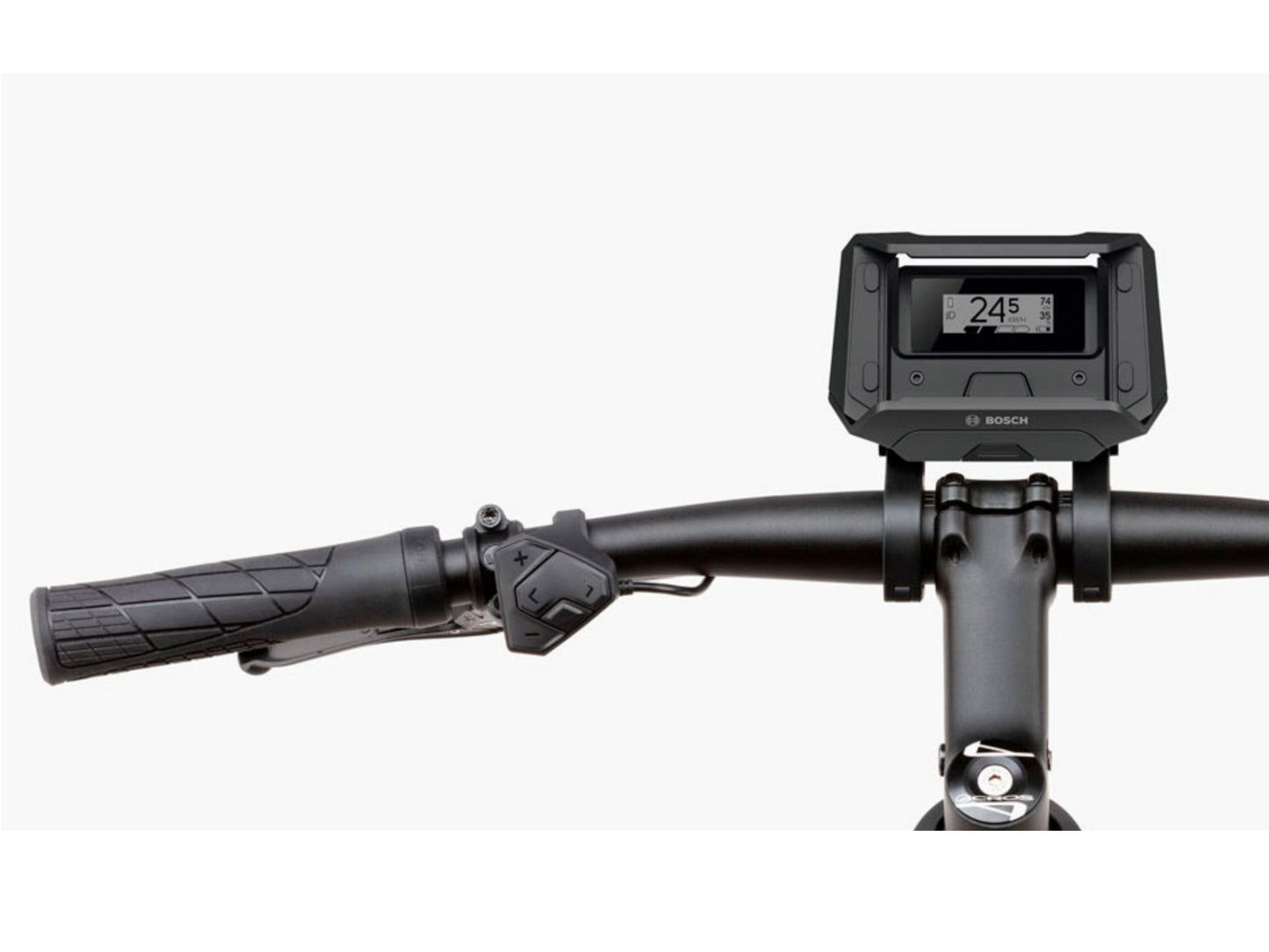 Riese and Muller Roadster Vario HS eMTB hardtail close up smart phone hub handlebars