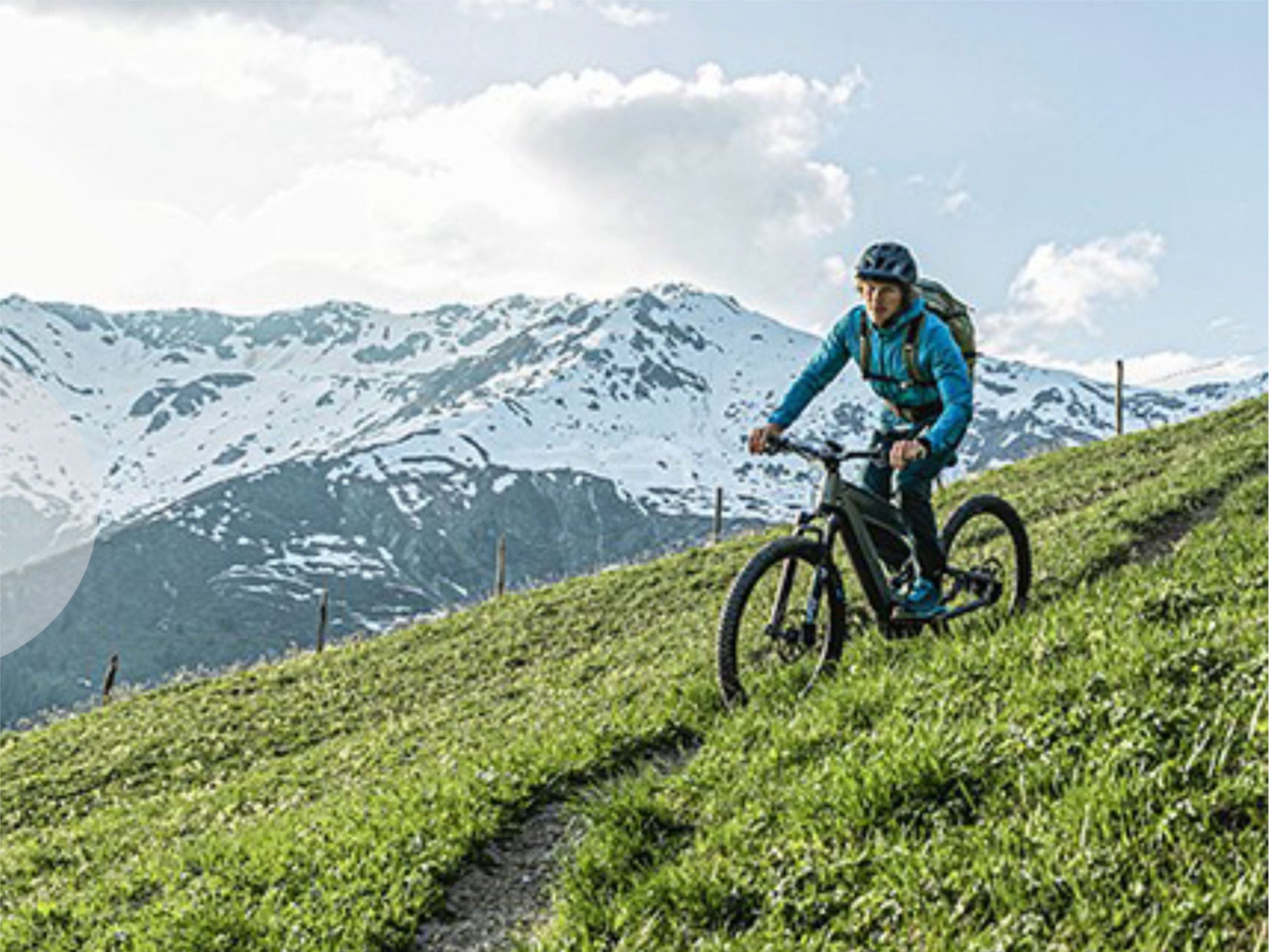 Riese and Muller Superdelite Mountain Touring emtb full suspension action shot single track