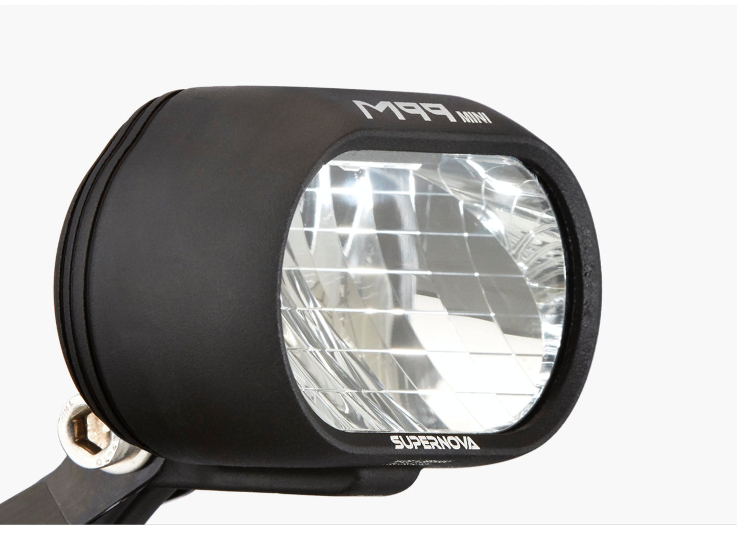 Riese and Muller Superdelite Mountain Touring emtb full suspension close up front light