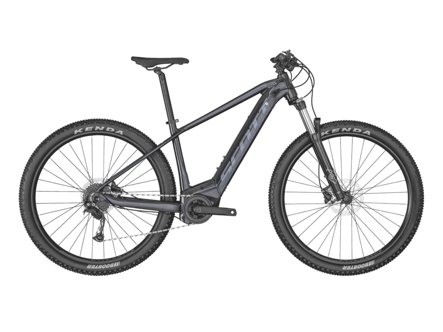 Scott Aspect eRide 940 eMTB hard tail Metallic black side profile on Fly Rides