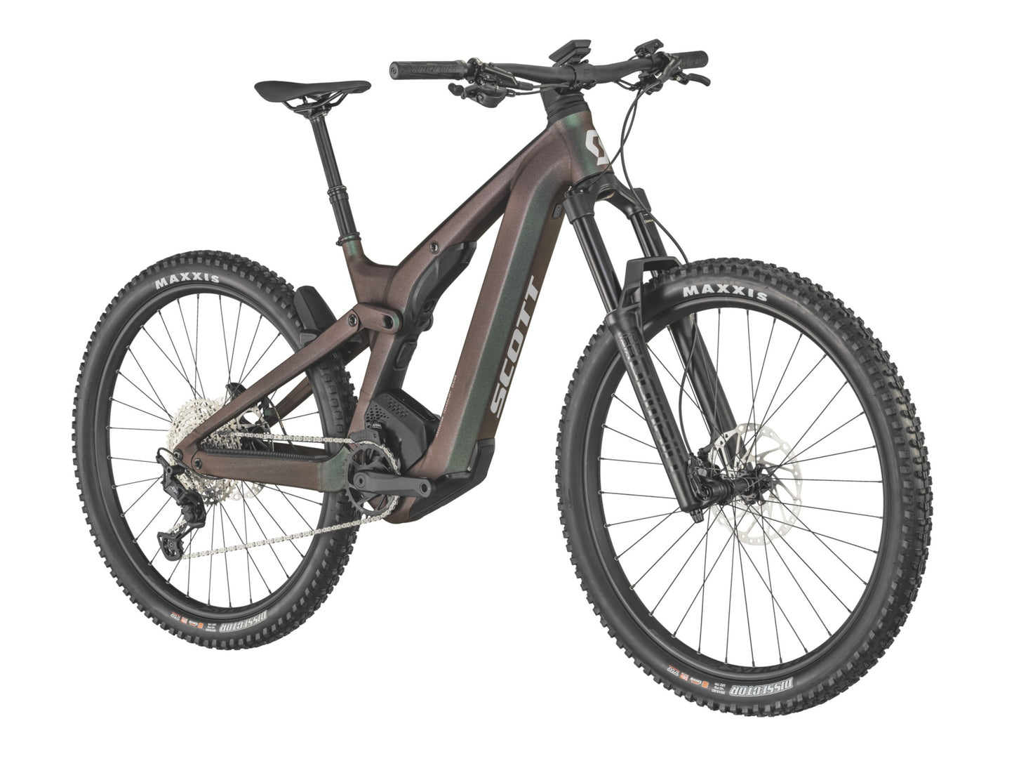 Scott Patron eRide 920 eMTB full suspension matte black front side profile on Fly Rides