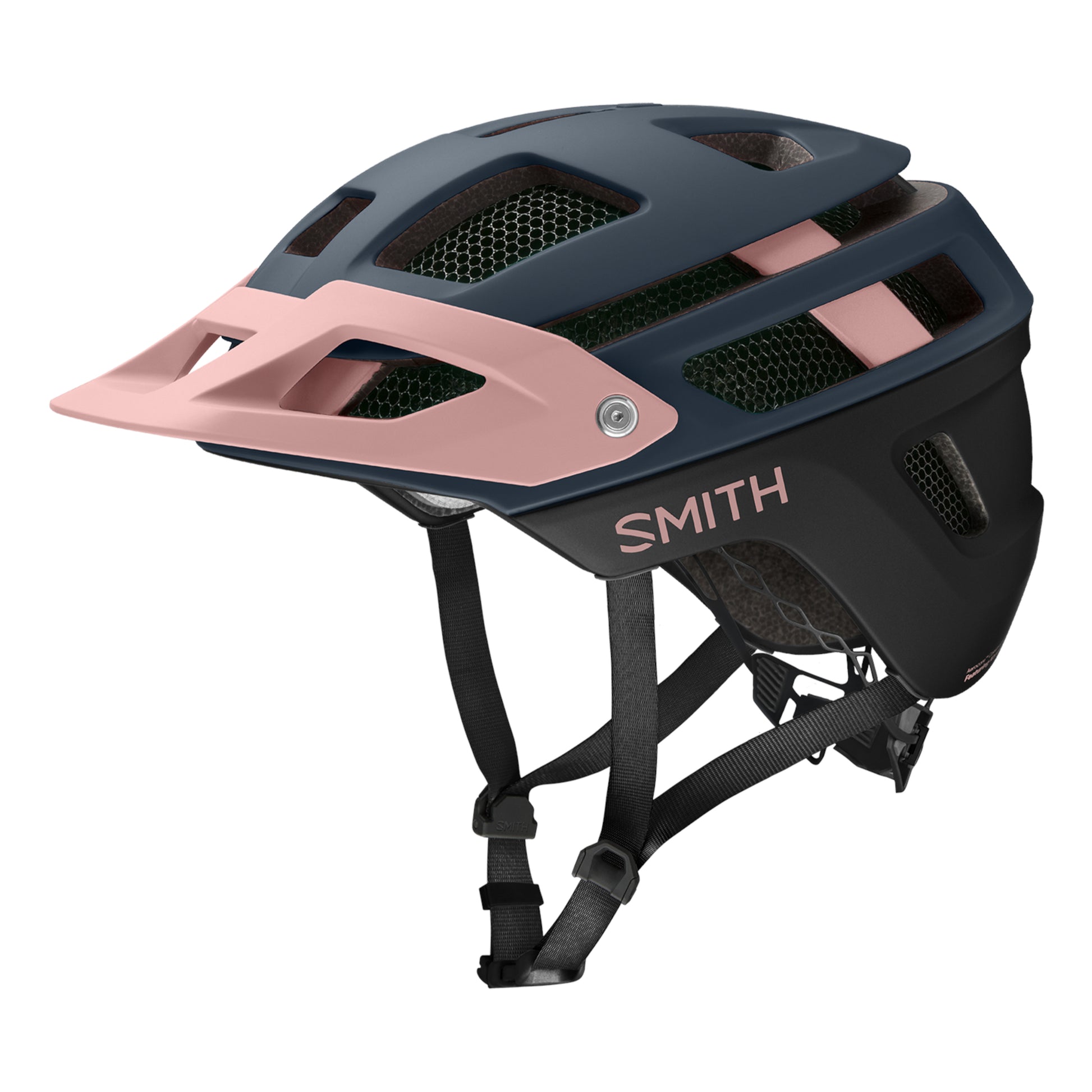 Smith Optics Forefront MIPS MTB Trail Helmet Matte French Navy Black RockSalt side view on Fly Rides