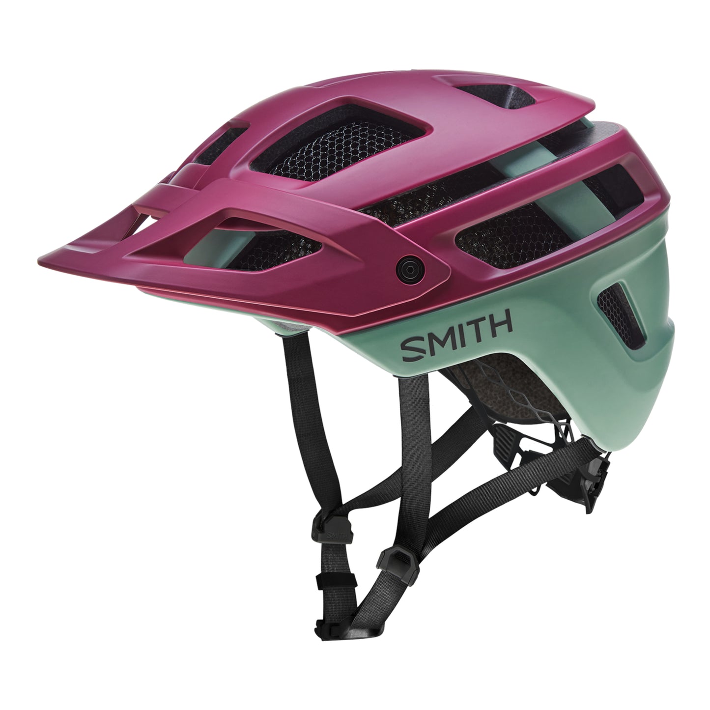 Smith Optics Forefront MIPS MTB Trail Helmet Matte Merlot Aloe side view on Fly Rides