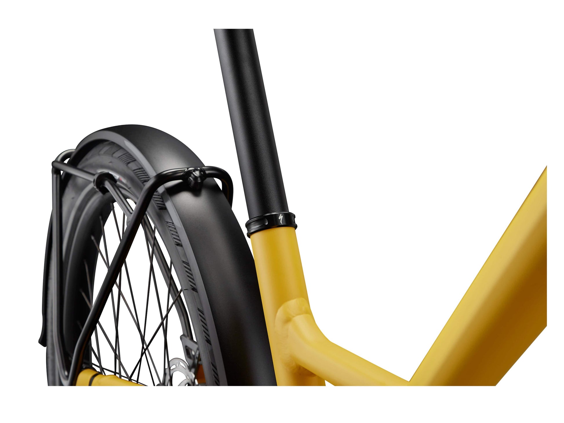 Specialized Turbo Como SL 5.0 road commuter satin brassy yellow back tire seatpost