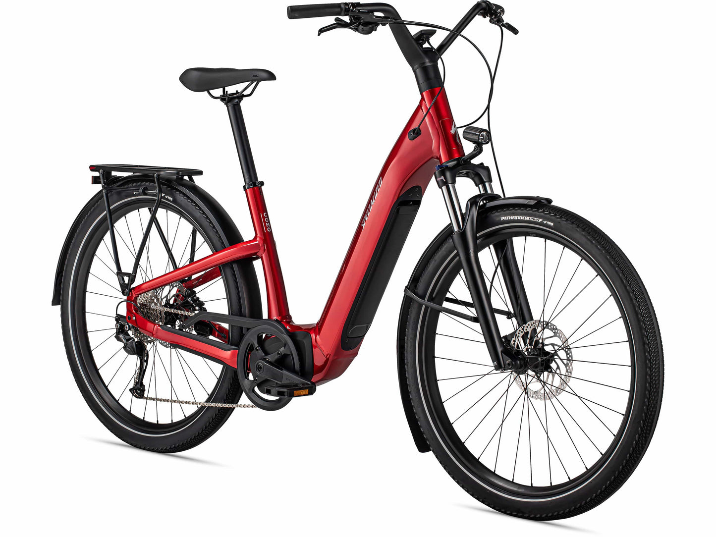 Specialized S-Works Turbo Como 3.0 Low entry road commuter red tint silver reflective front view on fly rides