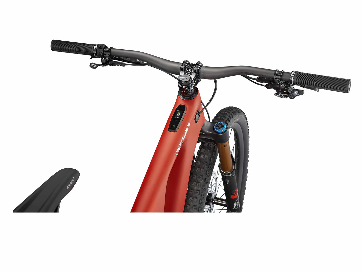 Specialized Turbo Levo Pro emtb satin redwood smoke black handlebars on fly rides