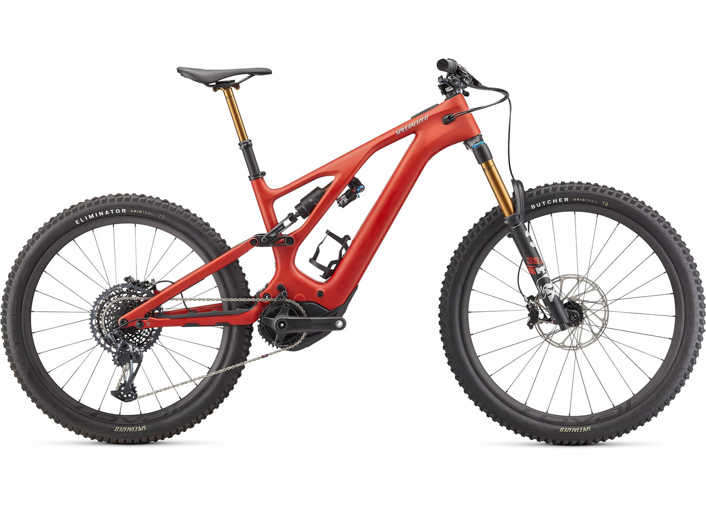 Specialized Turbo Levo Pro emtb satin redwood smoke black side profile on fly rides