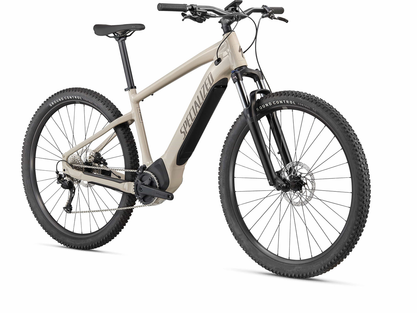 Specialized Turbo Tero 3.0 emtb hardtail white mountains front side view on Fly Rides