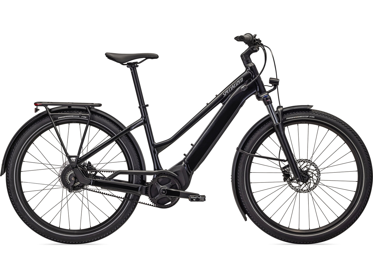 Specialized Turbo Vado 3.0 IGH Step-Through eMTB hardtail Cast black Silver reflective side view on Fly Rides