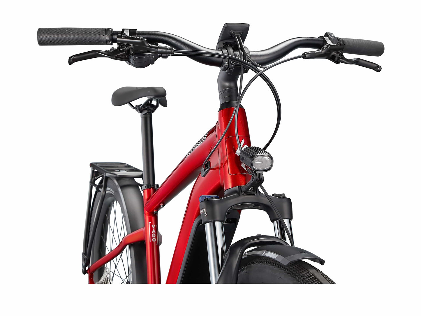 Specialized Turbo Vado 3.0 electric bike red silver front view on Fly Rides