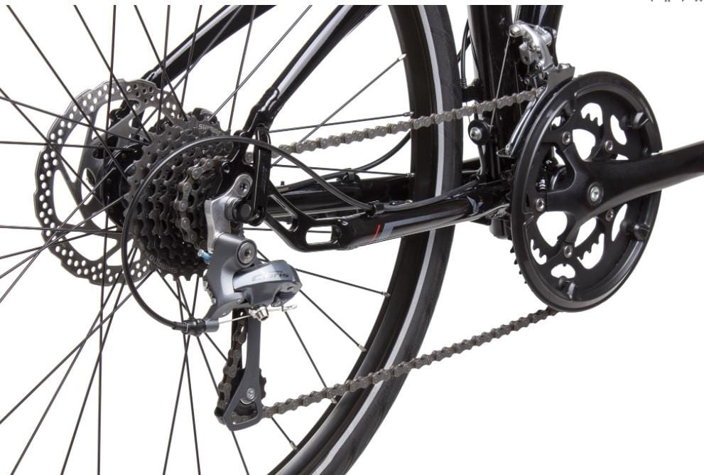 Tern Eclipse D16 electric bike satin gunmetal close up rear wheel on Fly rides