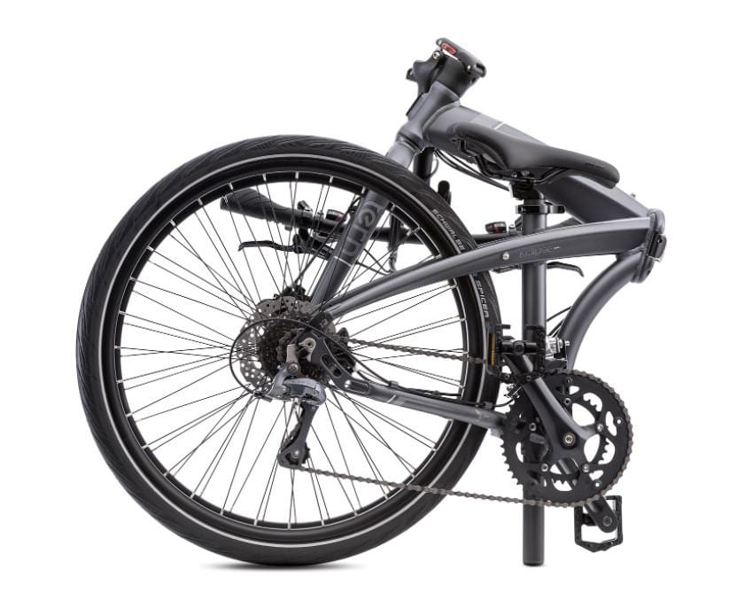Tern Eclipse D16 emtb satin gunmetal folded on Fly rides