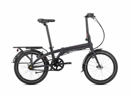 Tern Link D7i folding bike matte shale side view on Fly Rides