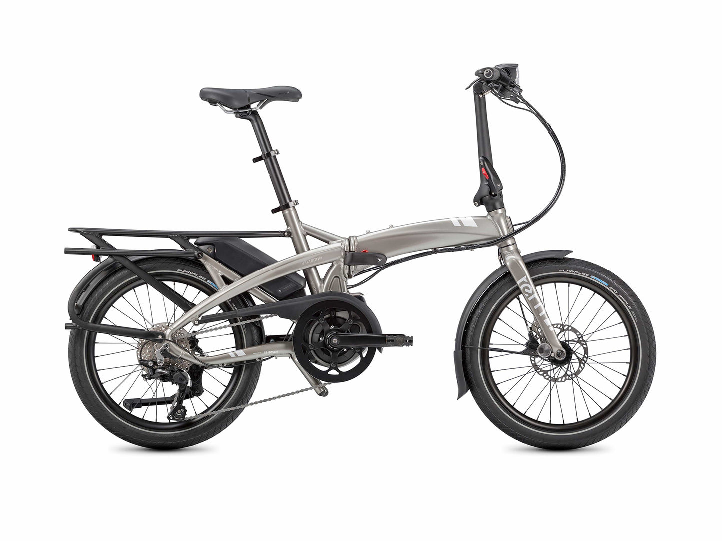 Tern Vektron S10 Compact folding electric bike Silver Side profile