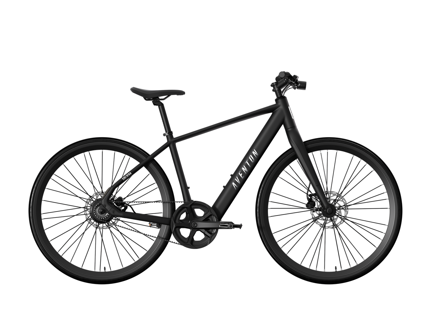 Aventon Soltera 3 ADV Matte Midnight Black electric commuter bike side profile
