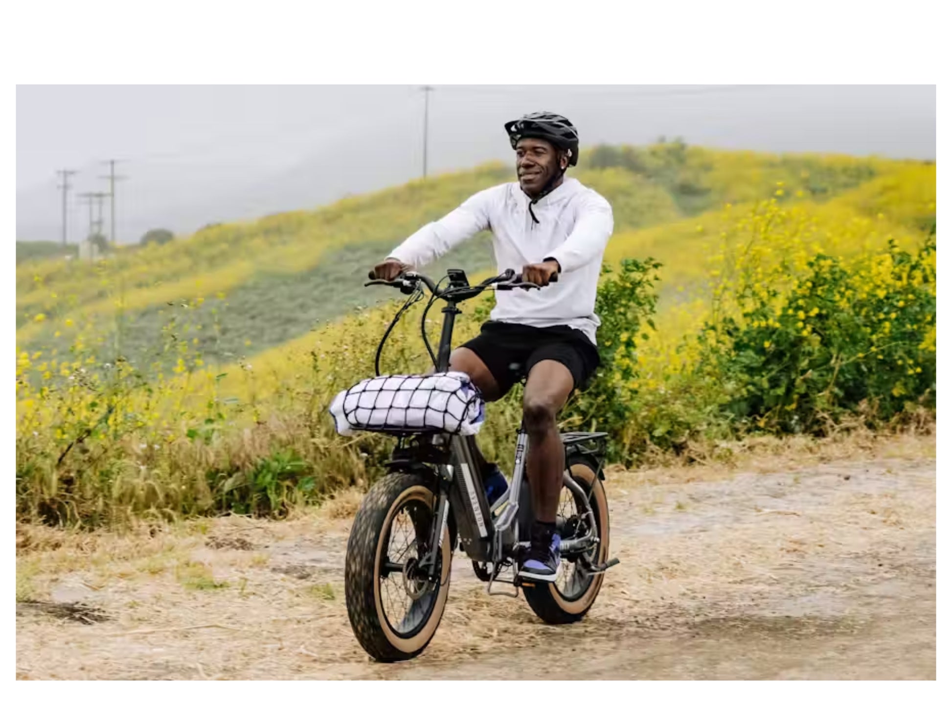 Aventon Cargo Net Shown on front rack