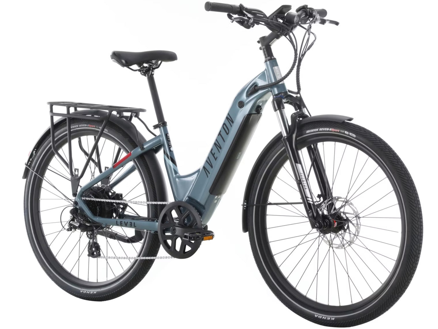 Aventon Level 2 Step-Through ebike Road / commuter Glacier Forward facing view