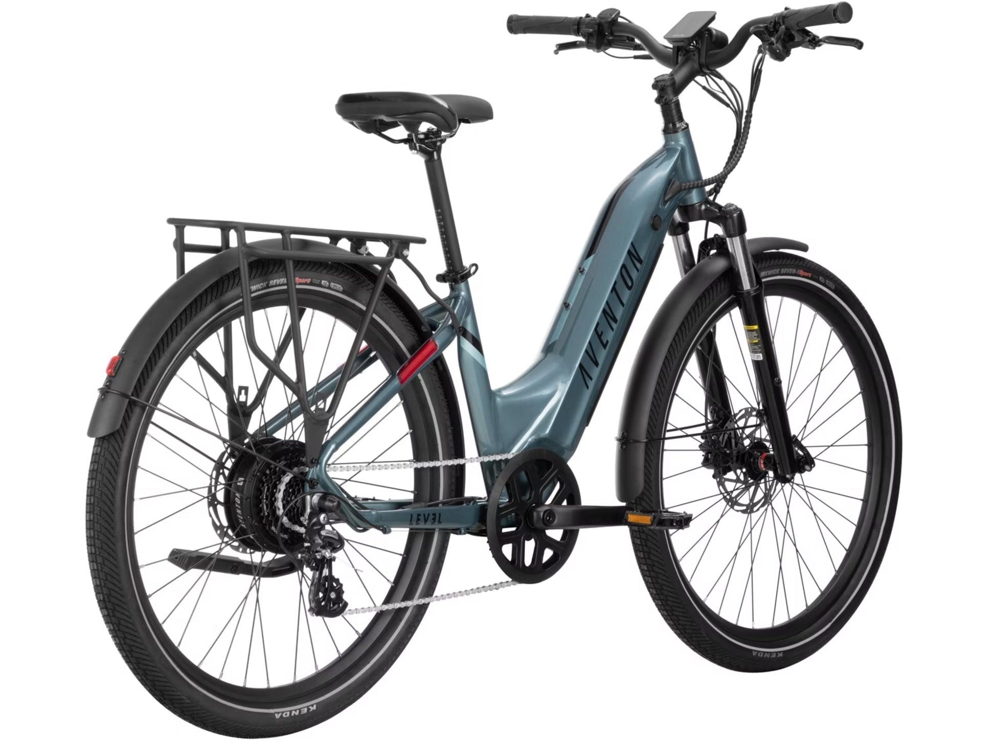Aventon Level 2 Step-Through ebike Road / commuter Glacier Rear facing view