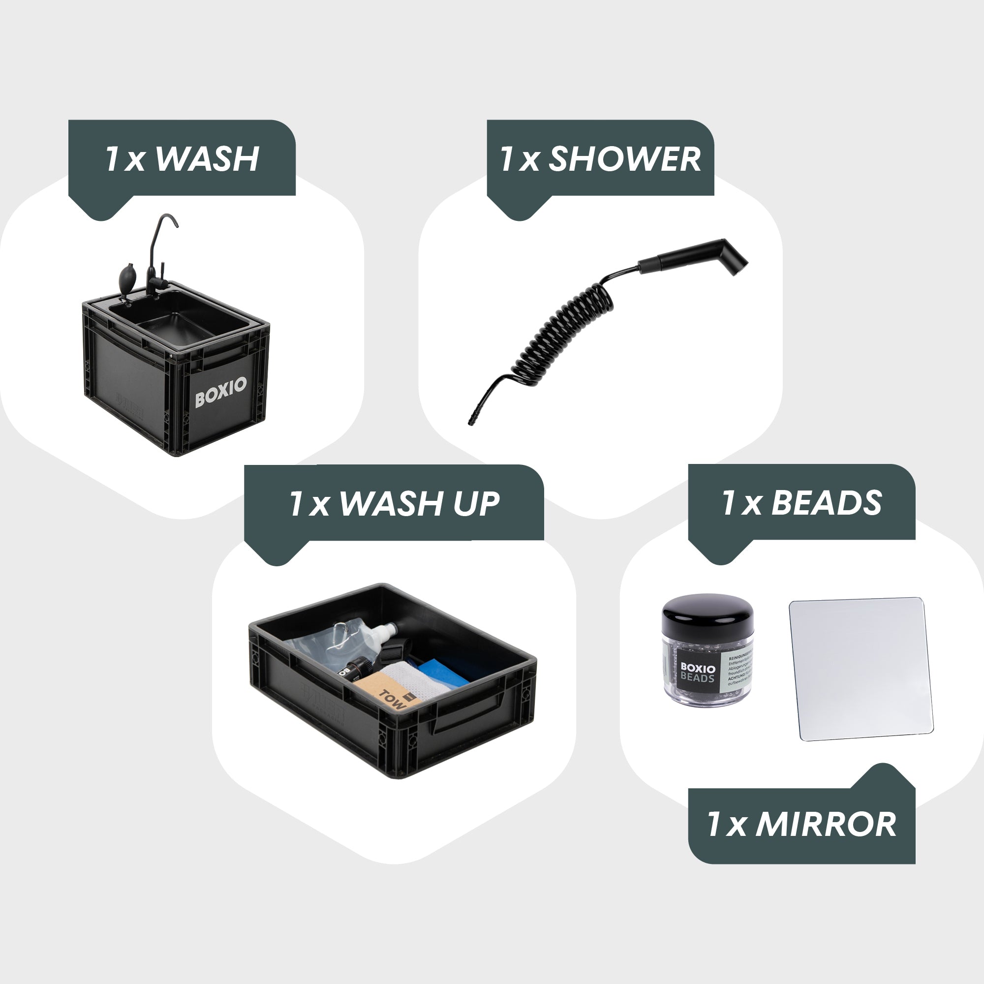 BOXIO WASH MAX + I Camping sink with water filter system | Fly