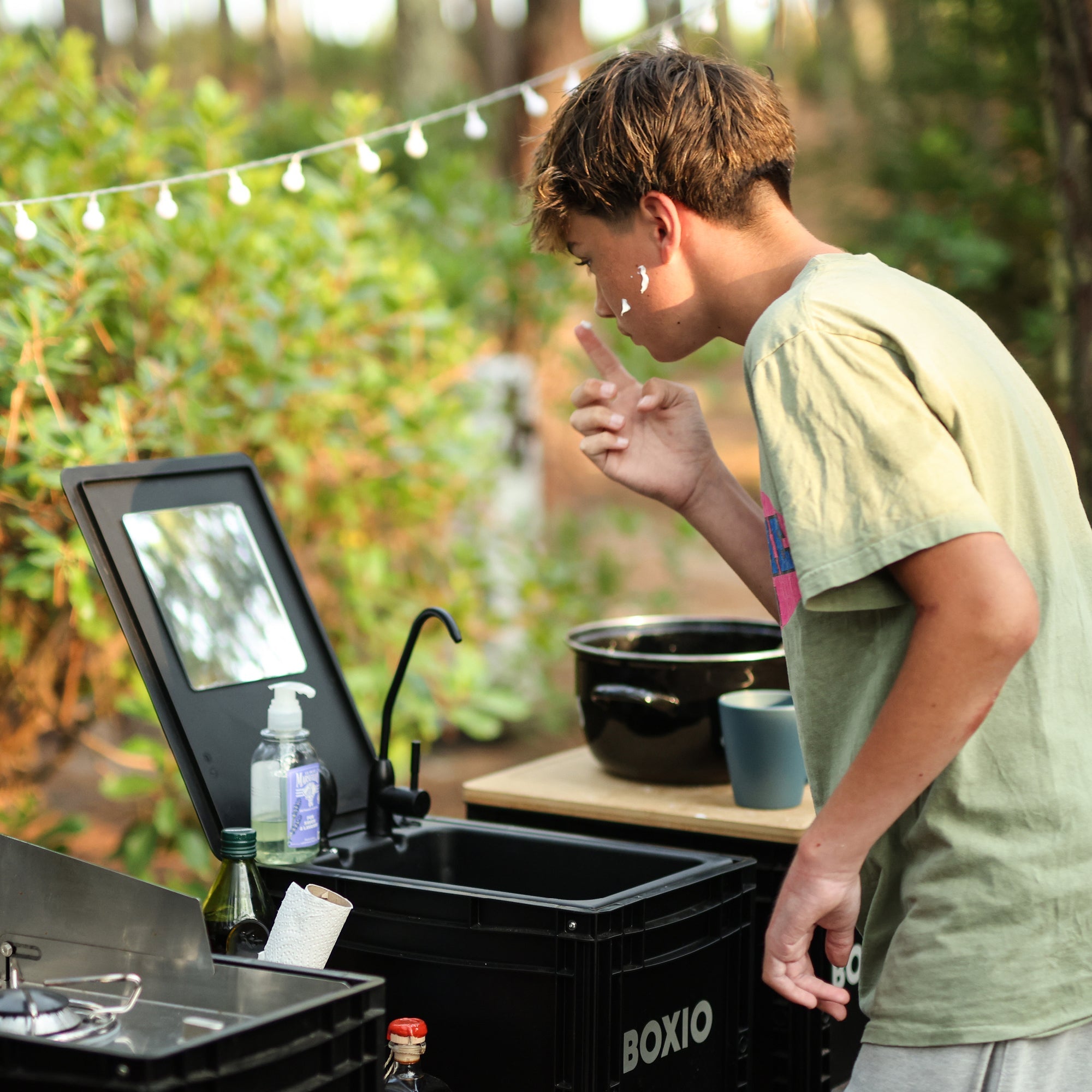 BOXIO WASH MAX + I Camping sink with water filter system | Fly