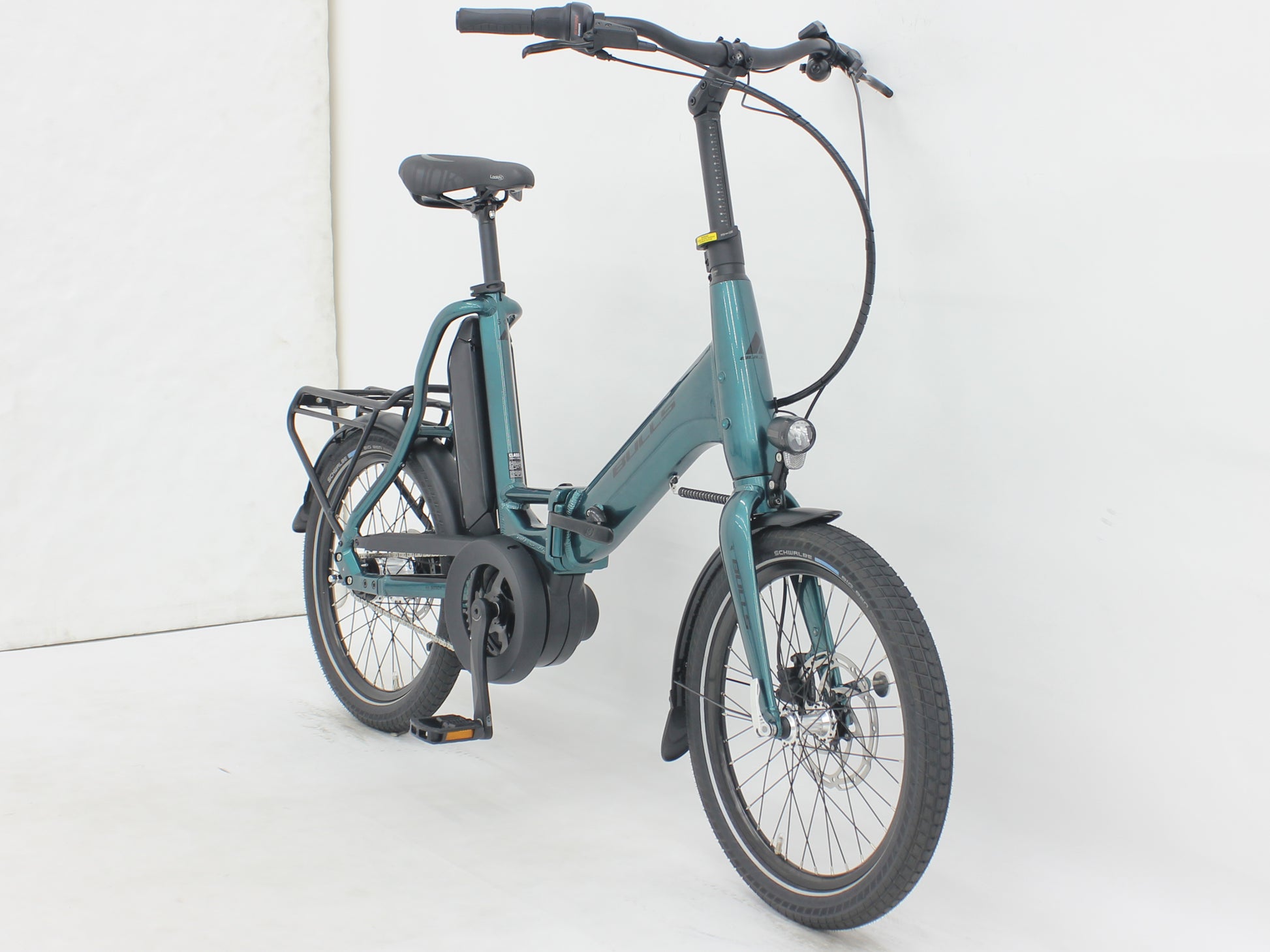 Bulls EZ Fold Low step Road / commuter Compact folding electric bike Coral blue Forward facing view