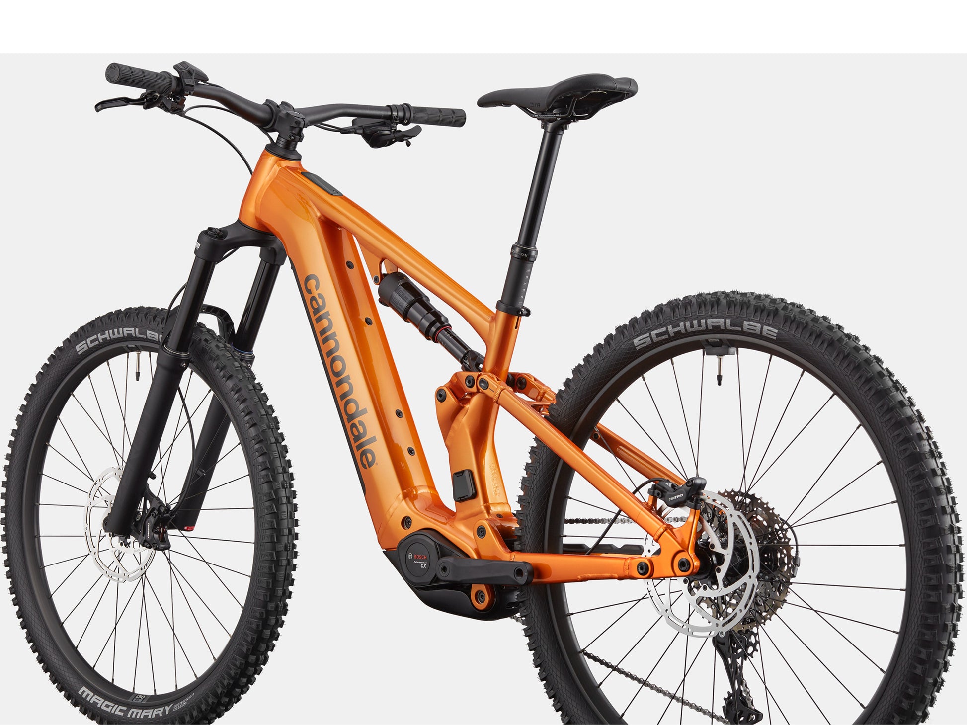 Cannondale Moterra 4 Full suspension eMTB Tiger's eye Rear facing view